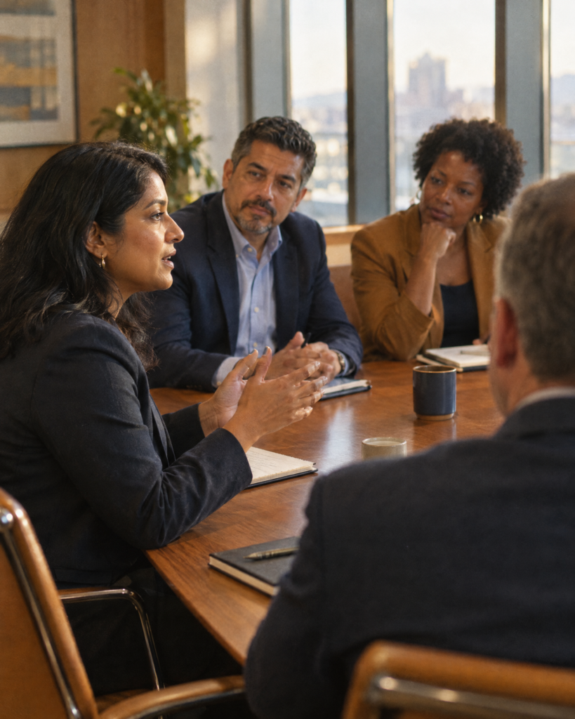 Senior leaders in a Leadership Council session